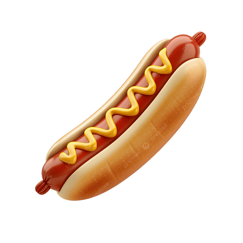 Classic hot dog with mustard in a soft bun